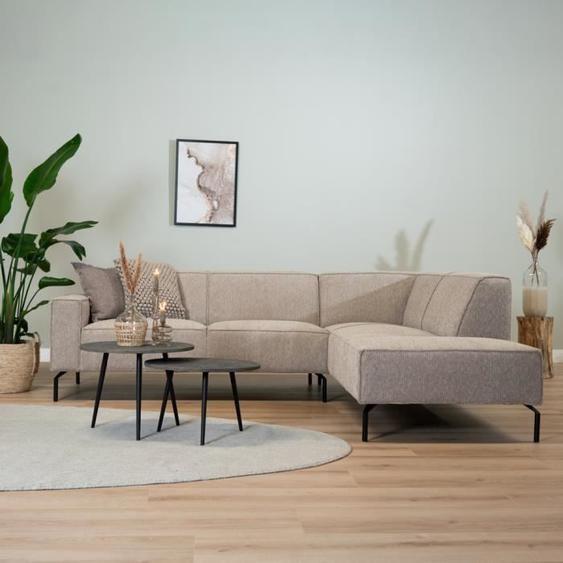 Canapé dangle scandinave Kansas taupe tissu côtelé droite - Livin24
