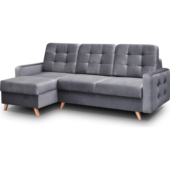 Canapé dangle scandinave VINCI avec fonction de couchage, canapé dangle universel en velours (anthracite)