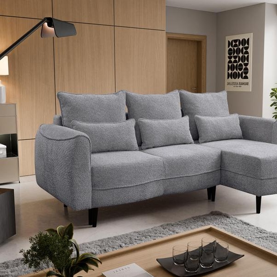 Canapé dangle Selio avec fonction de couchage et conteneur de literie Gris Droite
