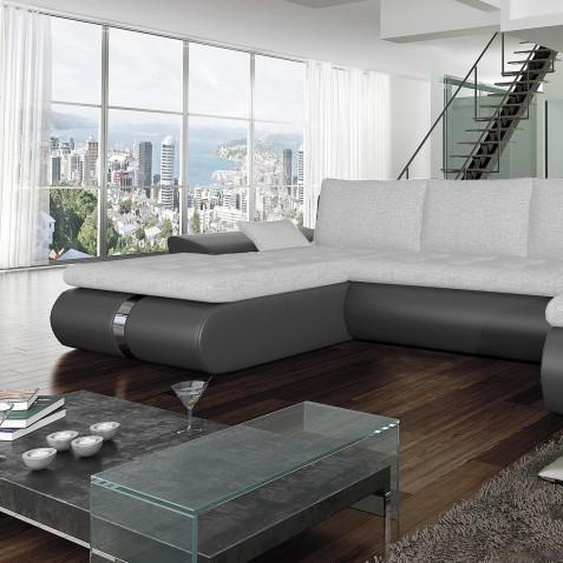 Canapé dangle simili et tissu convertible - Klaus - Assise + Do