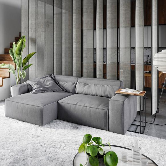 Canapé dangle Sirpio L 260x160 cm Microfibre Gris Recamiere variable, Grands canapés
