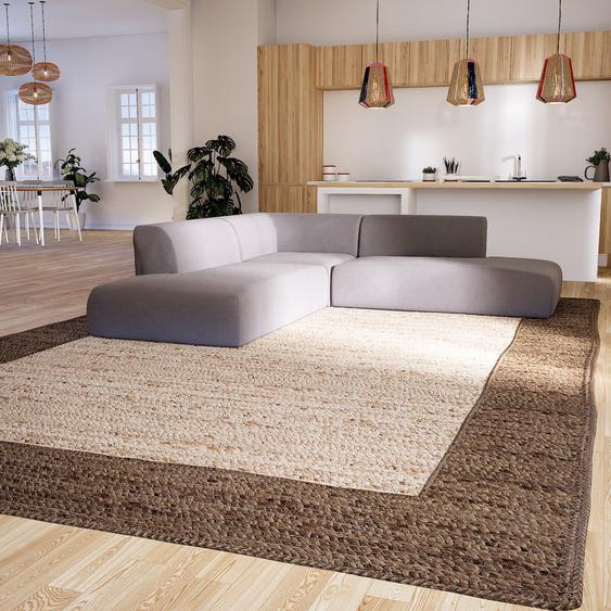 Canapé dangle - Taupe Gris, design arrondi, canapé en L ou angle, confortable avec méridienne ou coin - 267 x 72 x 267 cm, modulable