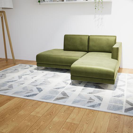 Canapé dangle Velours - Vert Olive, design épuré, canapé en L ou angle, élégant avec méridienne ou coin - 172 x 75 x 162 cm, modulable