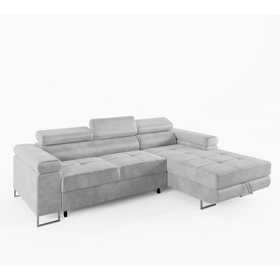 CANAPÉ DANGLE VEMO MINI, droite, gris clair, tissu velours : un confort compact pour votre salon