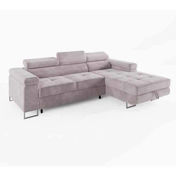 CANAPÉ DANGLE VEMO MINI, droite, velours rose clair : un confort compact pour votre salon