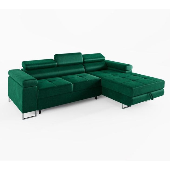 CANAPÉ DANGLE VEMO MINI, droite, vert foncé, tissu velours : un confort compact pour le salon