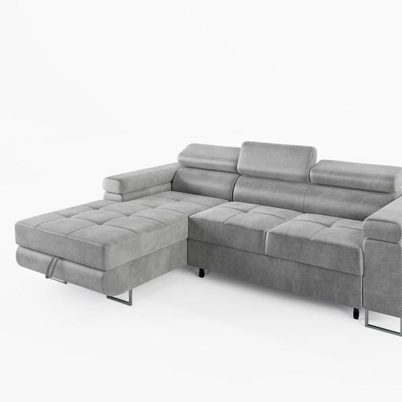 CANAPÉ DANGLE VEMO MINI Gauche Gris Tissu velours : un confort compact pour le salon