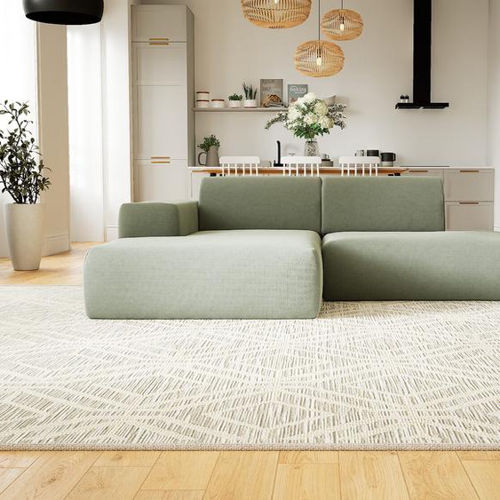 Canapé dangle - Vert menthe, design arrondi, canapé en L ou angle, confortable avec méridienne ou coin - 245 x 72 x 168 cm, modulable