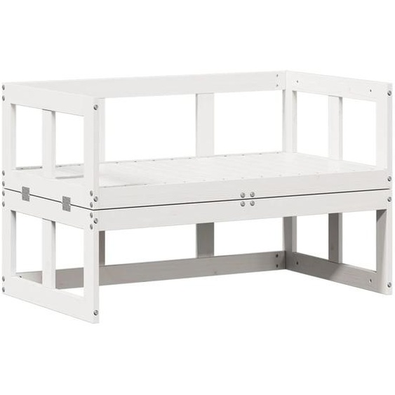 Canapé de jardin extensible blanc bois massif de pin