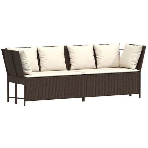 Canapé de jardin avec coussins - Elégance - Chic - Canapé dextérieur marron résine tressée,28.4 Kg 72414