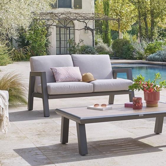 Canapé de jardin AXIOME Praline   Beige 2 places - Aluminium traité époxy, Polyester Hespéride