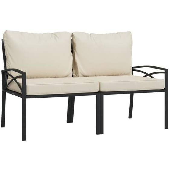 CANAPE DE JARDIN - BANQUETTE DE JARDIN - BAO Chaises de jardin avec coussins sable 2 pcs 62x75x79 cm acier - 7393155140299