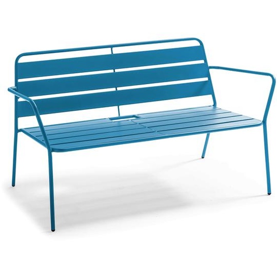 Canapé de jardin en métal bleu pacific - Oviala Palavas