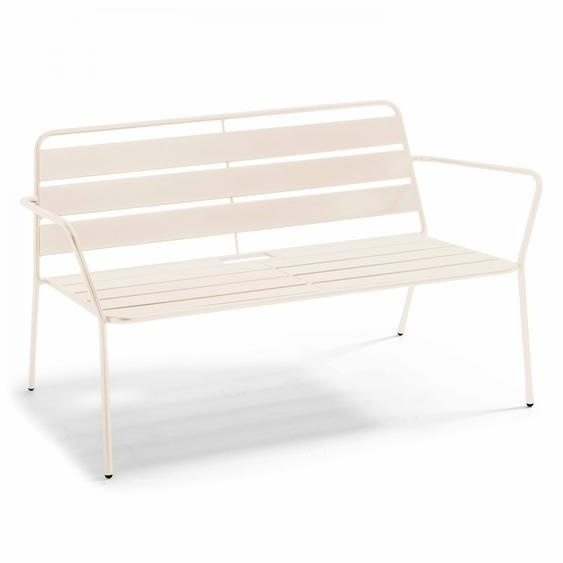 Canapé de jardin en métal ivoire - Oviala Palavas