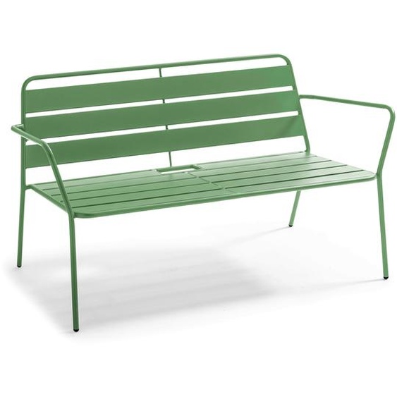 Canapé de jardin en métal vert cactus - Oviala Palavas
