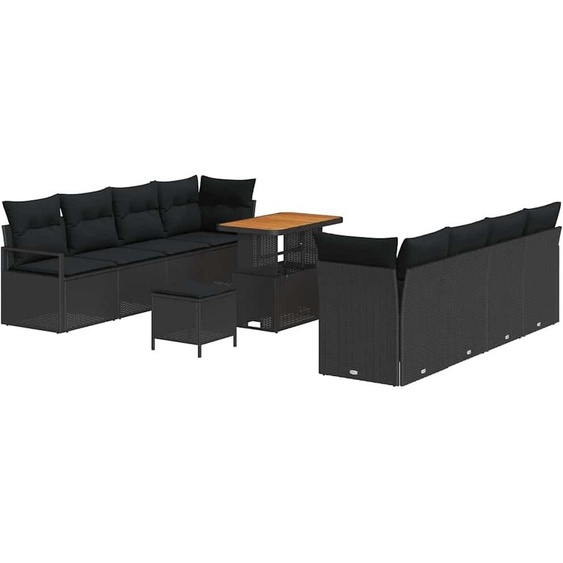 Canapé de jardin – Ensemble de salon de jardin – Banc de jardin – Banc dextérieur – Rotin synthétique – 8 places – Résistant aux intempéries