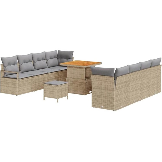 Canapé de jardin – Ensemble de salon de jardin – Banc de jardin – Ensemble de mobilier dextérieur – 6 à 8 places – Rotin synthétique – Résistant aux intempéries