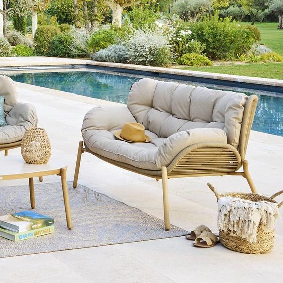 Canapé de jardin MELOANE Beige 2 places - Acier traité époxy, Polyester Hespéride