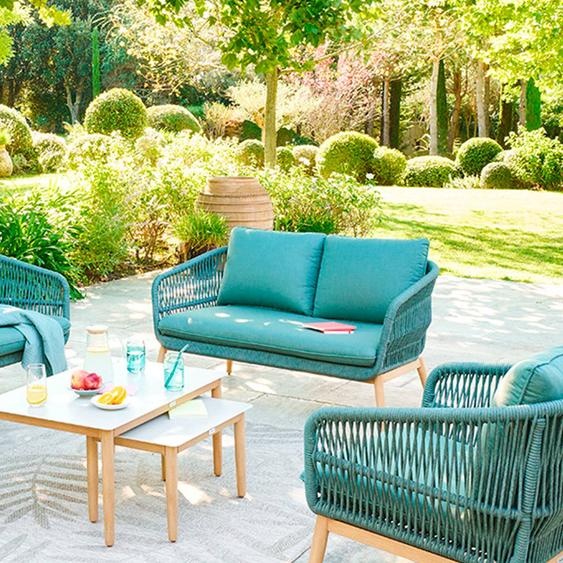 Canapé de jardin ORISSA Vert olive 2 places - Polyester, Acier Hespéride