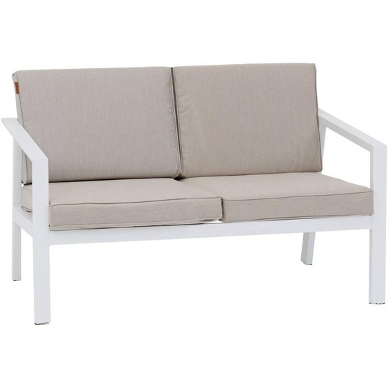 Canapé de jardin PAVANE Beige ficelle   Blanc 2 places - Aluminium traité époxy, Polyester Hespéride