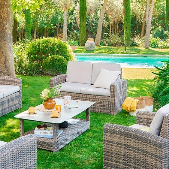 Canapé de jardin SELENIM Naturae 2 places - Oléfine, Aluminium traité époxy Hespéride