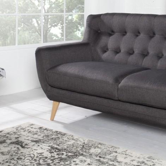 Canapé design 3 places scandinave tissu - Sverker - Gris anthrac