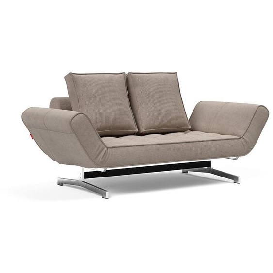 INNOVATION LIVING  Canapé lit GHIA CHROME couchage 80x210 cm tissu Cordufine Beige