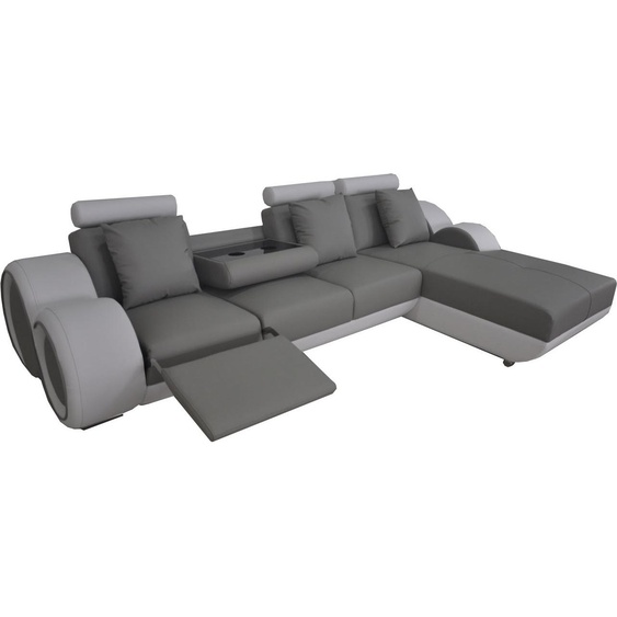 Canapé design + USB Cuir Coin Salon Paysage Coussin L Forme Séjour Relax