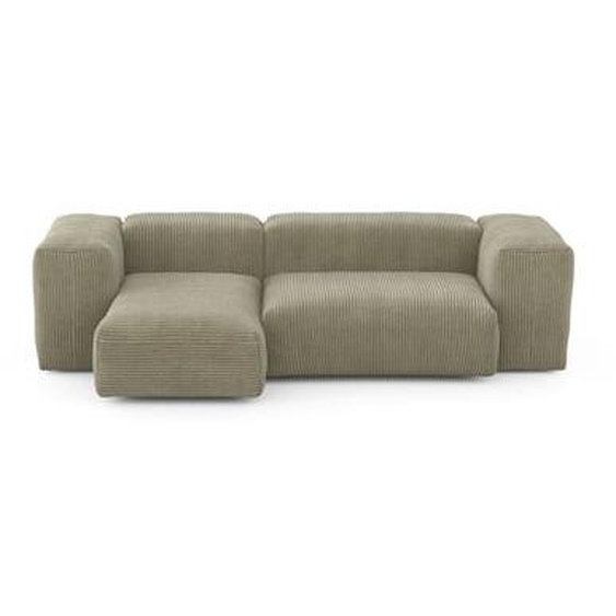 Canapé deux modules méridienne Cord velours 209 x 115 cm - Cord Velours kaki