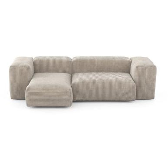 Canapé deux modules méridienne Cord velours 209 x 115 cm - Cord Velours platinum