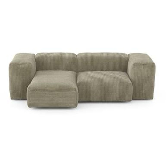 Canapé deux modules méridienne Cord velours 230 x 115 cm - Cord Velours kaki