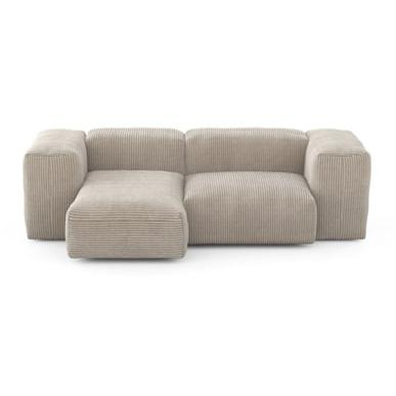 Canapé deux modules méridienne Cord velours 230 x 115 cm - Cord Velours platinum
