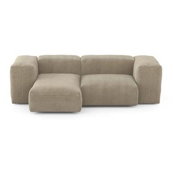 Canapé deux modules méridienne Cord velours 230 x 115 cm - Cord Velours sable