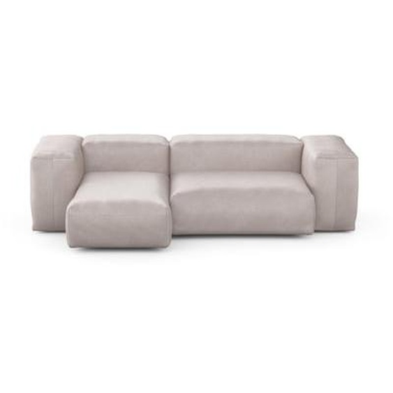 Canapé deux modules méridienne velvet 209 x 115 cm - Velvet light grey
