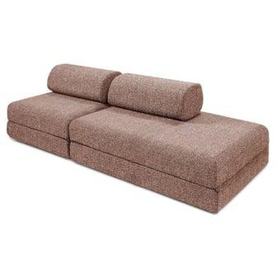Canapé droit convertible 3 places - Tissu tweed - Jaune