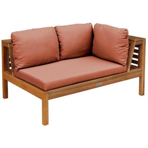 Canapé droit de jardin bas en bois deucalyptus terracotta - Oviala