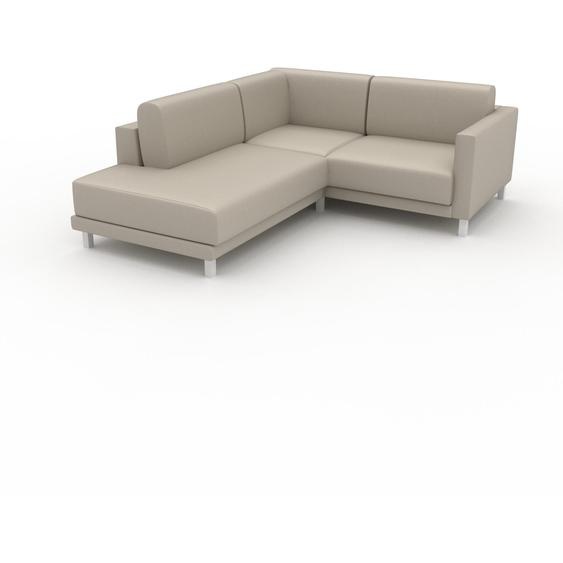 Canapé en cuir - Blanc crème Cuir Végan, lounge, esprit club ou cosy avec toucher chaleureux, 186x 75 x 214 cm, modulable