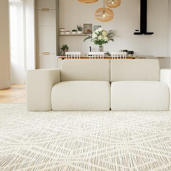 Canapé en cuir - Blanc crème Simili, lounge, esprit club ou cosy avec toucher chaleureux - 216 x 72 x 107 cm, modulable