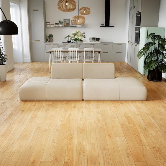 Canapé en cuir - Blanc Cuir Pigmenté, lounge, esprit club ou cosy avec toucher chaleureux - 270 x 72 x 107 cm, modulable