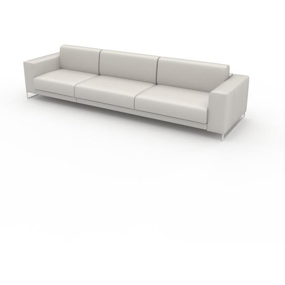 Canapé en cuir - Blanc Cuir Pigmenté, lounge, esprit club ou cosy avec toucher chaleureux, 328x 75 x 98 cm, modulable