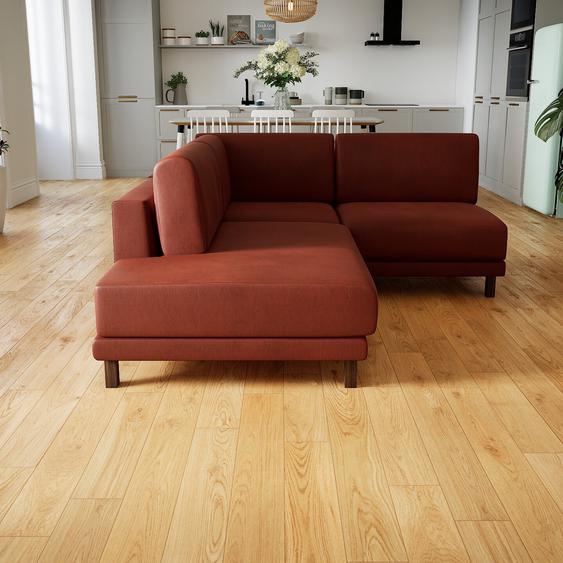 Canapé en cuir - Cognac Simili, lounge, esprit club ou cosy avec toucher chaleureux, 174x 75 x 214 cm, modulable