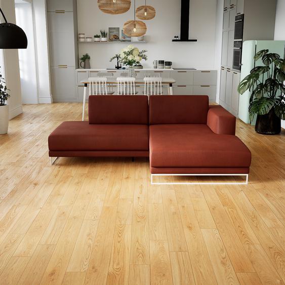 Canapé en cuir - Cognac Simili, lounge, esprit club ou cosy avec toucher chaleureux, 224x 75 x 162 cm, modulable