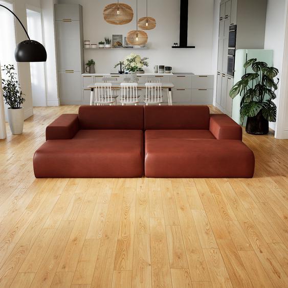 Canapé en cuir - Cognac Simili, lounge, esprit club ou cosy avec toucher chaleureux - 270 x 72 x 168 cm, modulable