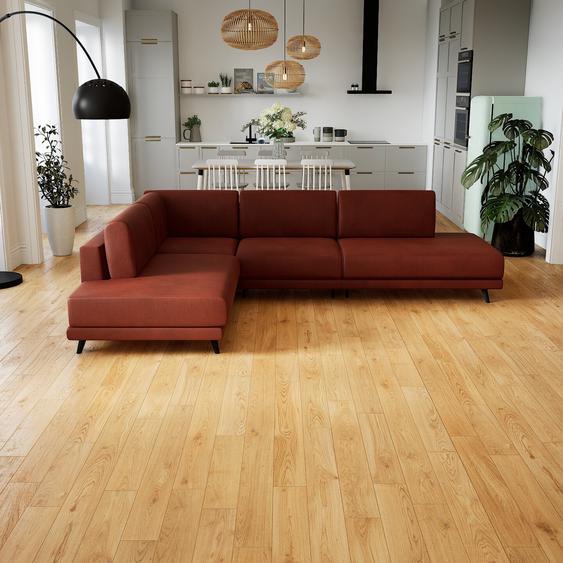 Canapé en cuir - Cognac Simili, lounge, esprit club ou cosy avec toucher chaleureux, 294x 75 x 214 cm, modulable