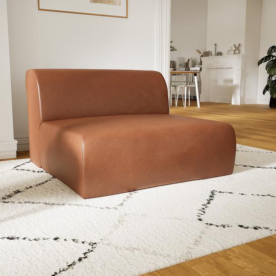 Canapé en cuir - Cognac Simili, lounge, esprit club ou cosy avec toucher chaleureux - 102 x 72 x 107 cm, modulable
