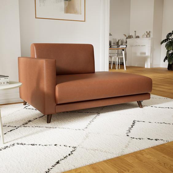 Canapé en cuir - Cognac Simili, lounge, esprit club ou cosy avec toucher chaleureux, 133x 75 x 98 cm, modulable