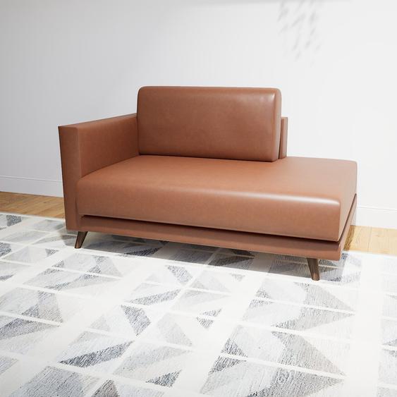 Canapé en cuir - Cognac Simili, lounge, esprit club ou cosy avec toucher chaleureux, 133x 75 x 98 cm, modulable