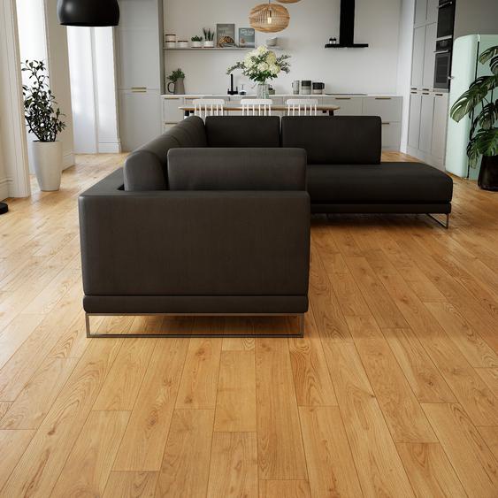 Canapé en cuir - Gris ardoise Simili, lounge, esprit club ou cosy avec toucher chaleureux, 308x 75 x 214 cm, modulable