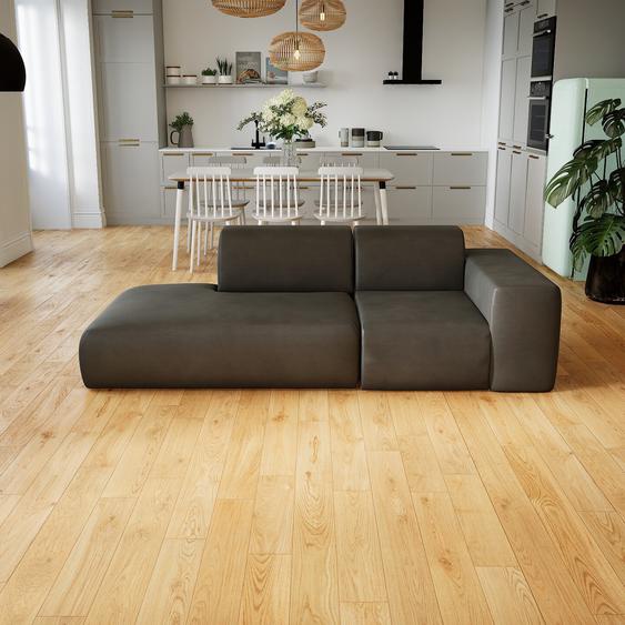 Canapé en cuir - Gris gravier Simili, lounge, esprit club ou cosy avec toucher chaleureux - 228 x 72 x 107 cm, modulable