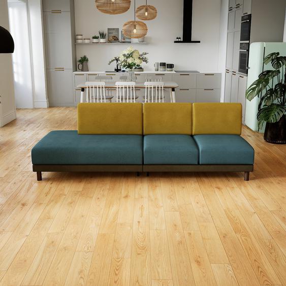 Canapé en cuir -, lounge, esprit club ou cosy avec toucher chaleureux, 240x 75 x 98 cm, modulable